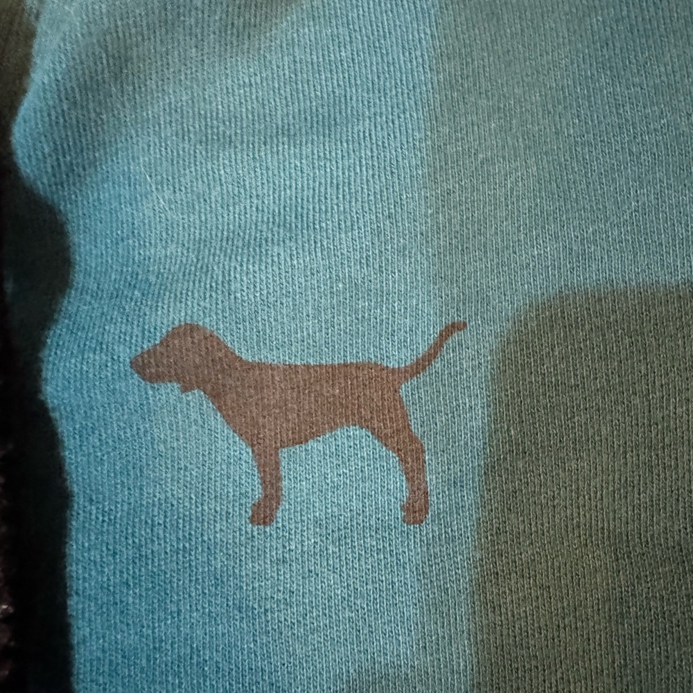 PINK VS Teal Lace Up Hooded Sweatshirt - Picture 3 of 13